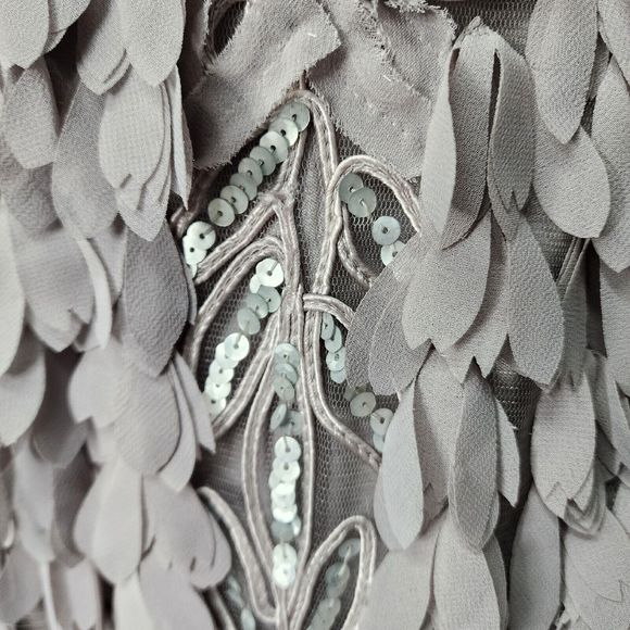 SUE WONG Women's 4 Gray Strapless NWOT Beaded Sequined Cocktail Formal Dress - Picture 5 of 14